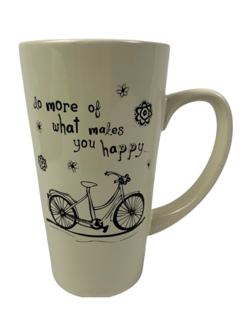 Natural Life Cream Inspirational Mug with Bicycle Design 6" Tall